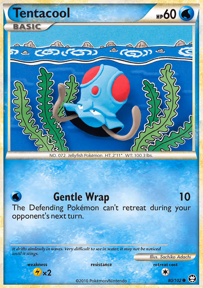 Tentacool 80/102 Pokemon card