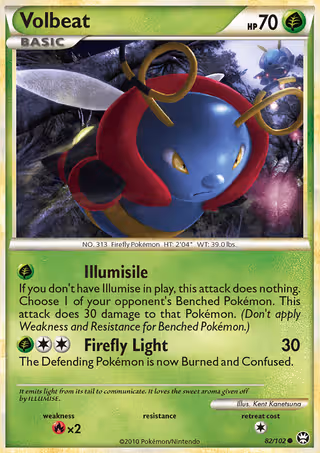 Volbeat 82/102 Pokemon card