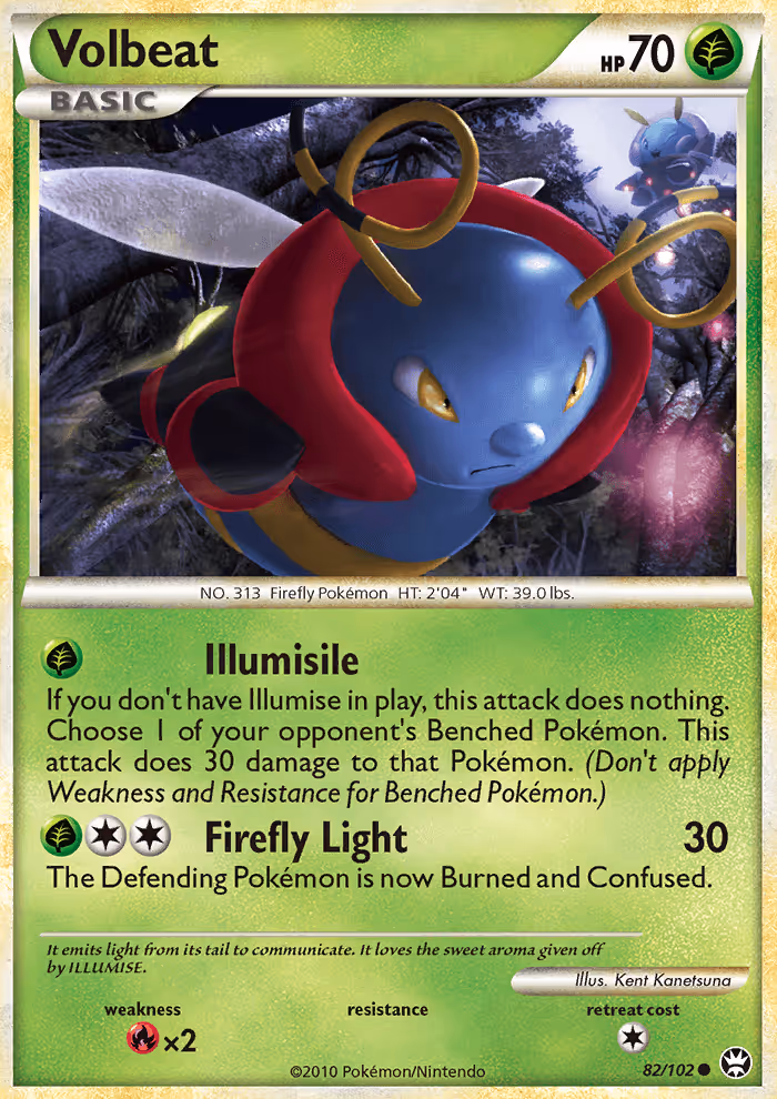 Volbeat 82/102 Pokemon card