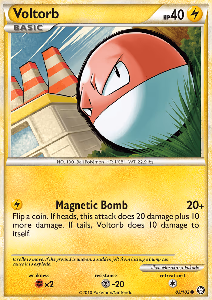 Voltorb 83/102 Pokemon card
