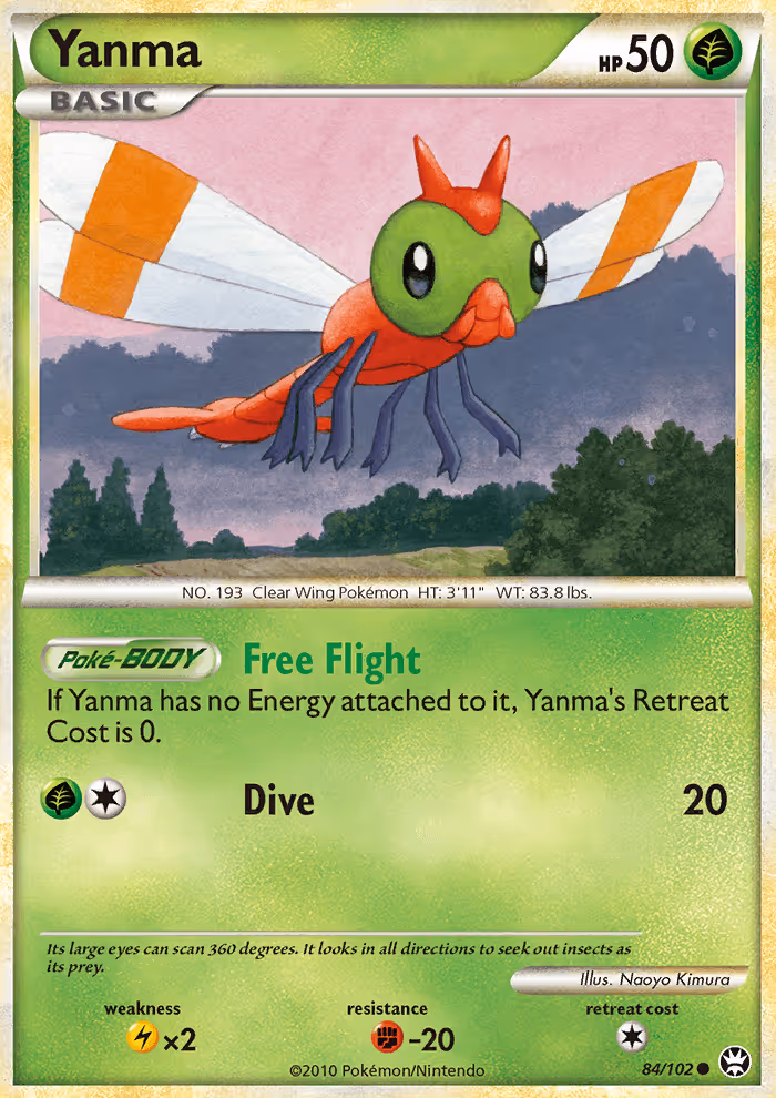 Yanma 84/102 Pokemon card