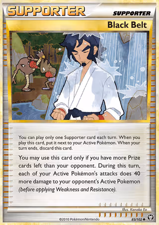 Black Belt 85/102 Pokemon card
