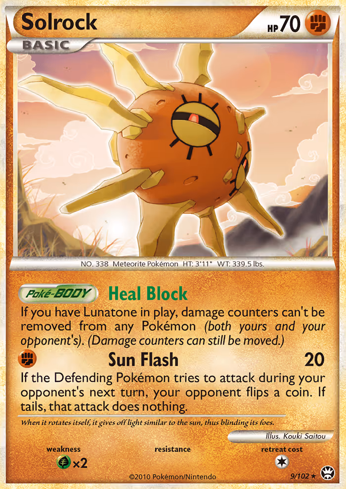 Solrock 9/102 Pokemon card