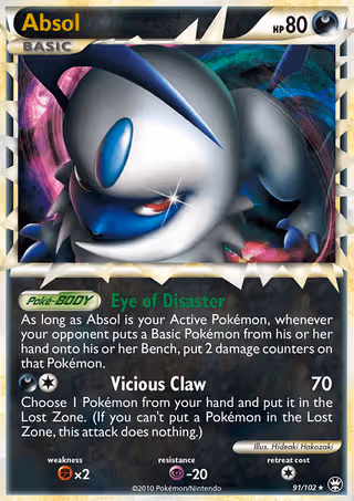 Absol 91/102 Pokemon card