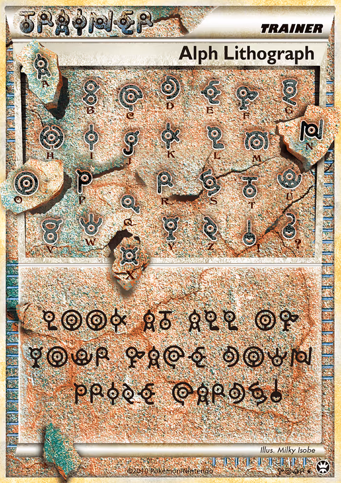 Alph Lithograph FOUR Pokemon card