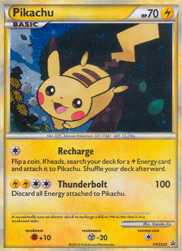 Pikachu HGSS03 Pokemon card