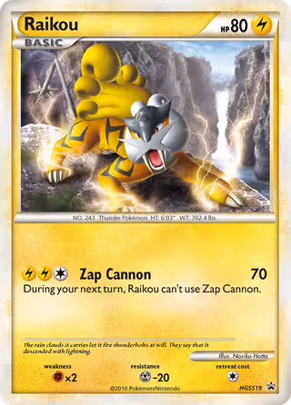 Raikou HGSS19 Pokemon card