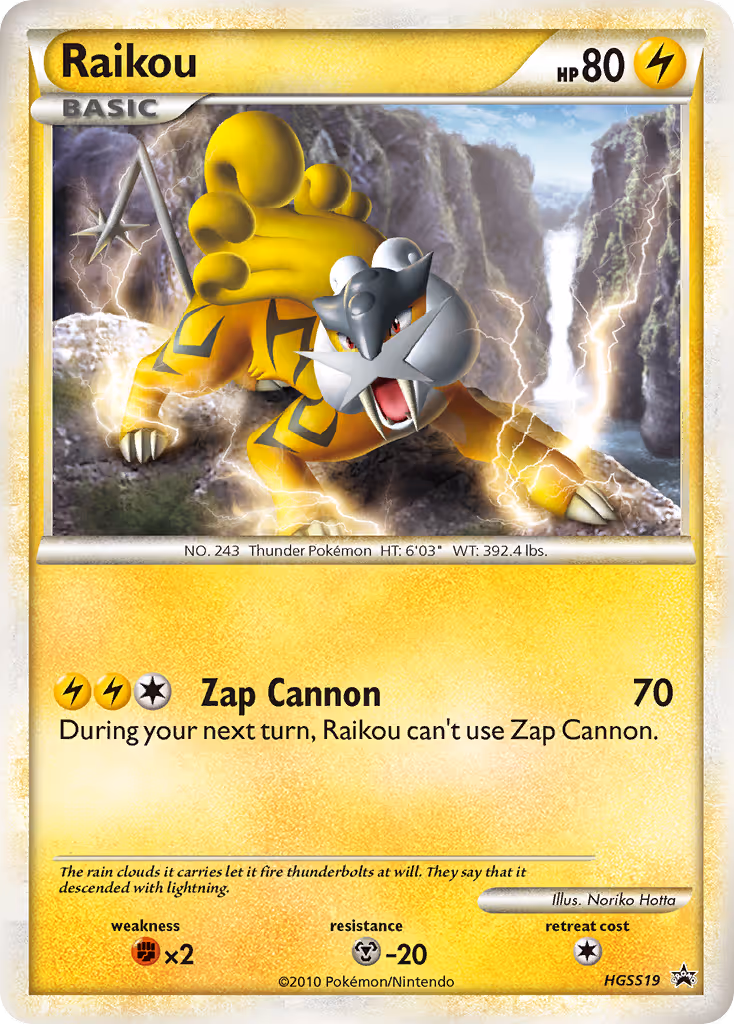 Raikou HGSS19 Pokemon card