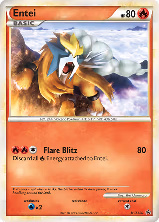 Entei HGSS20 Pokemon card