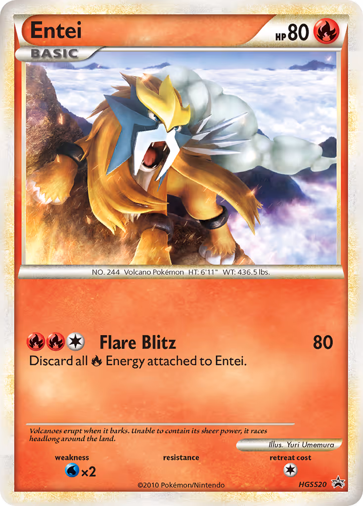 Entei HGSS20 Pokemon card