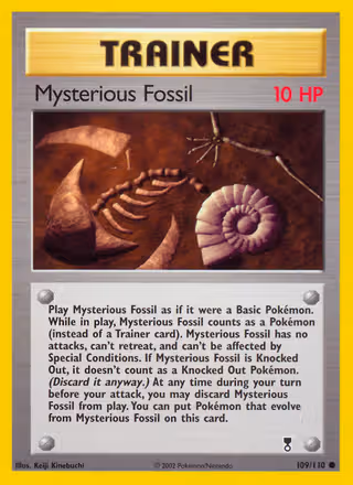 Mysterious Fossil 109/110 Pokemon card