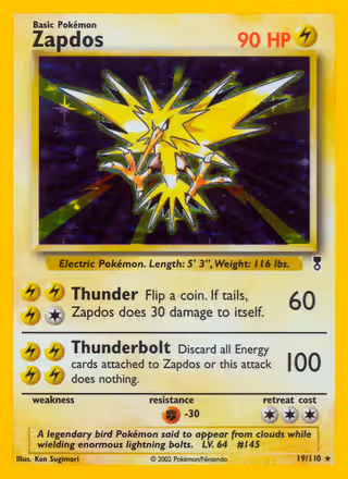 Zapdos 19/110 Pokemon card
