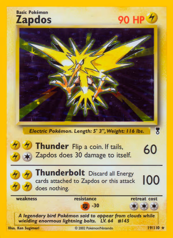 Zapdos 19/110 Pokemon card
