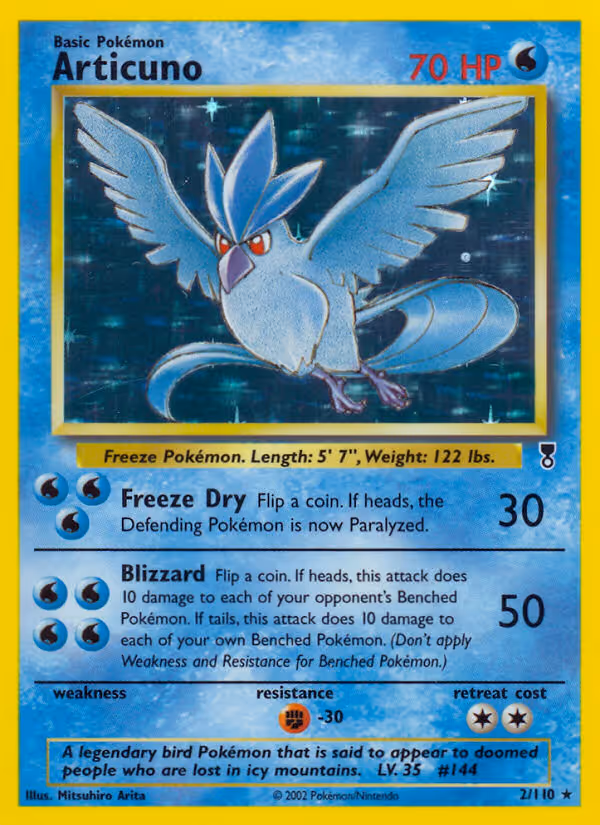 Articuno 2/110 Pokemon card