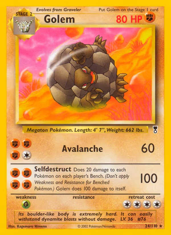 Golem 24/110 Pokemon card