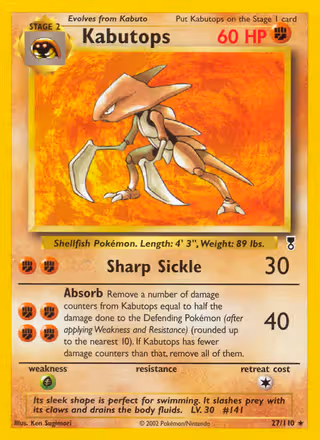 Kabutops 27/110 Pokemon card