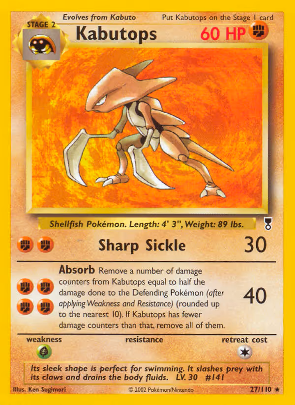 Kabutops 27/110 Pokemon card