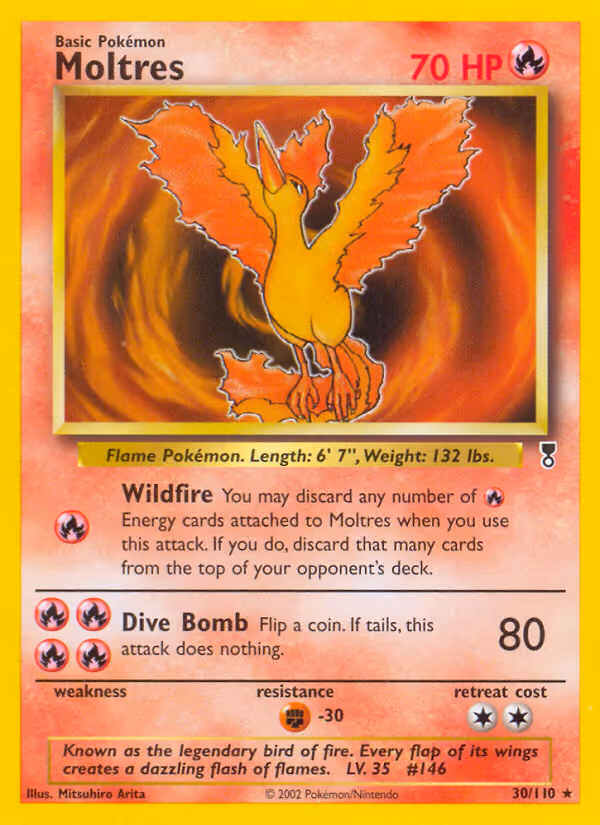 Moltres 30/110 Pokemon card