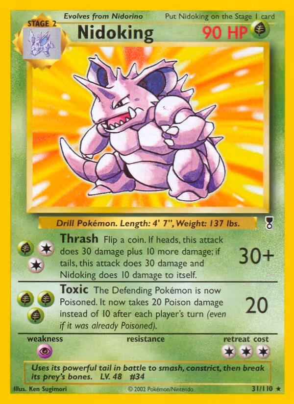 Nidoking 31/110 Pokemon card