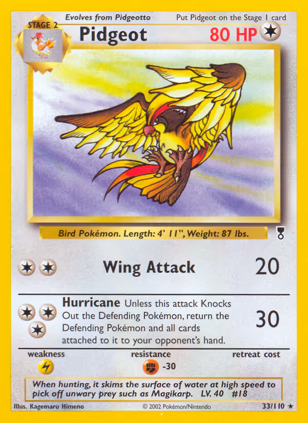 Pidgeot 33/110 Pokemon card