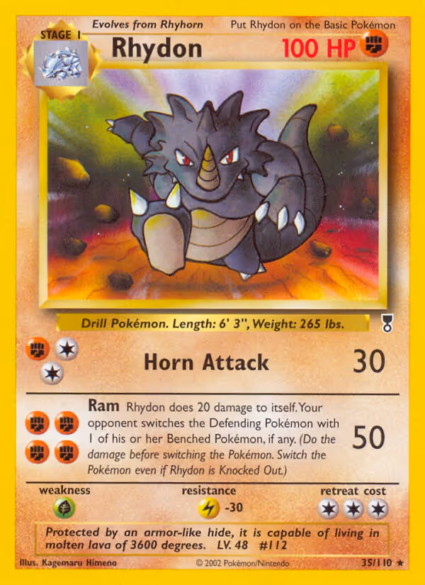 Rhydon 35/110 Pokemon card