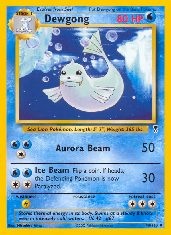Dewgong 40/110 Pokemon card