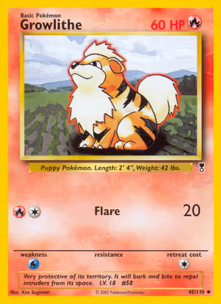 Growlithe 45/110 Pokemon card