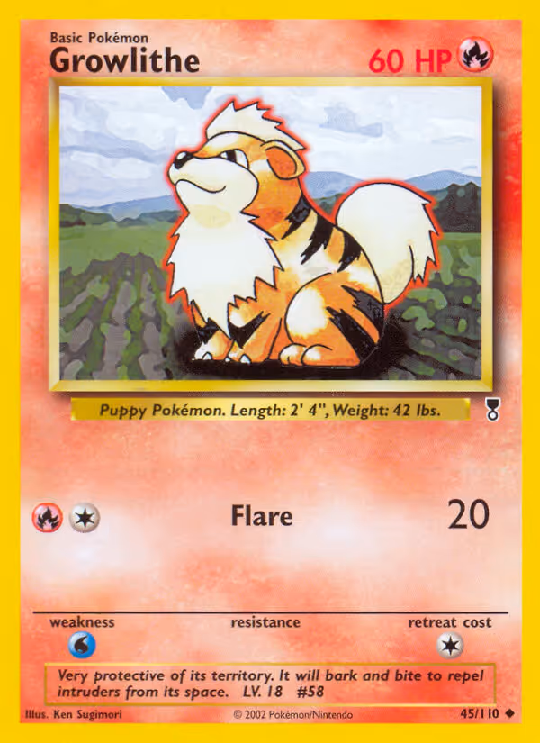 Growlithe 45/110 Pokemon card