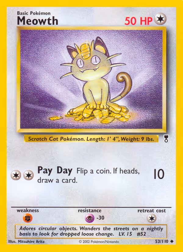 Meowth 53/110 Pokemon card
