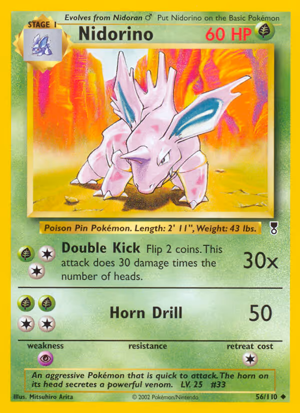 Nidorino 56/110 Pokemon card