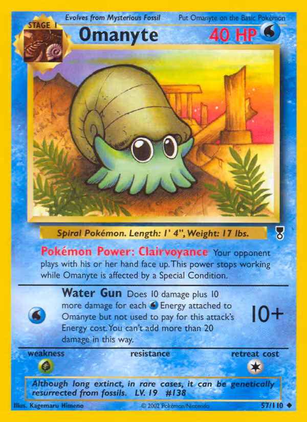 Omanyte 57/110 Pokemon card