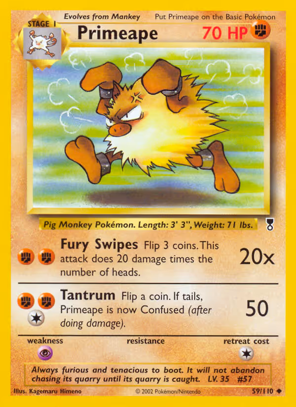 Primeape 59/110 Pokemon card