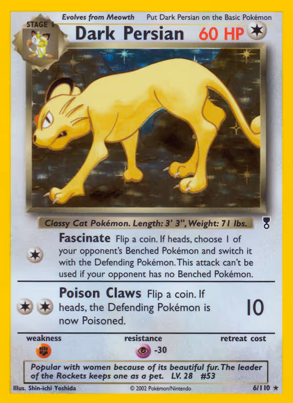 Dark Persian 6/110 Pokemon card