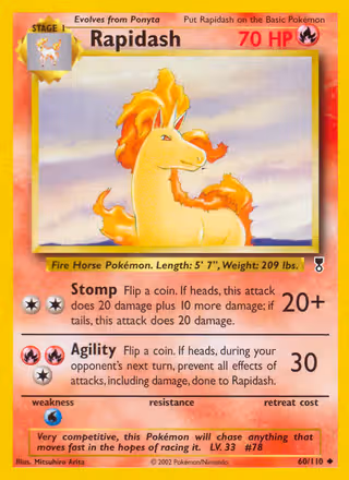 Rapidash 60/110 Pokemon card