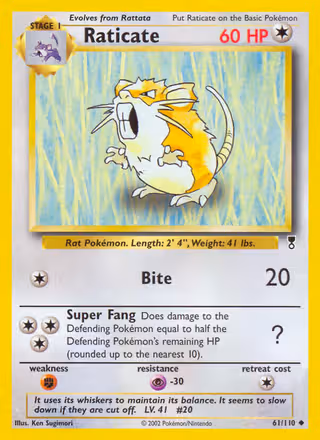 Raticate 61/110 Pokemon card