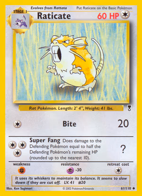 Raticate 61/110 Pokemon card