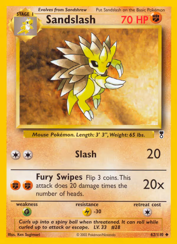 Sandslash 62/110 Pokemon card