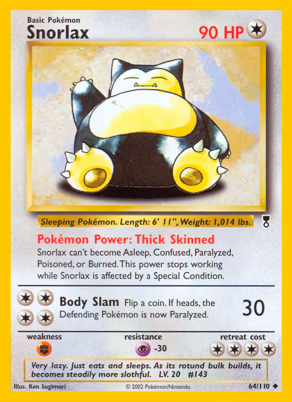 Snorlax 64/110 Pokemon card