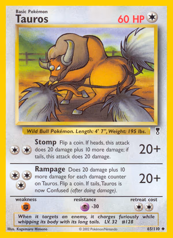 Tauros 65/110 Pokemon card