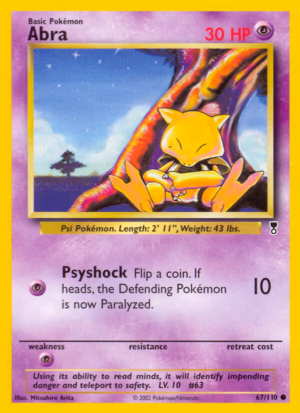 Abra 67/110 Pokemon card