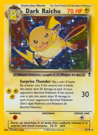 Raichu Pokemon card