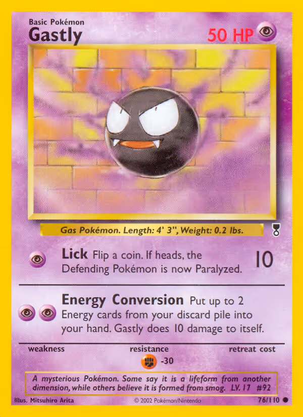 Gastly 76/110 Pokemon card