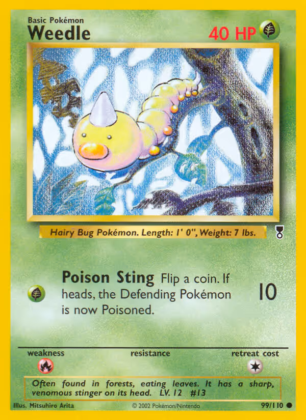 Weedle 99/110 Pokemon card