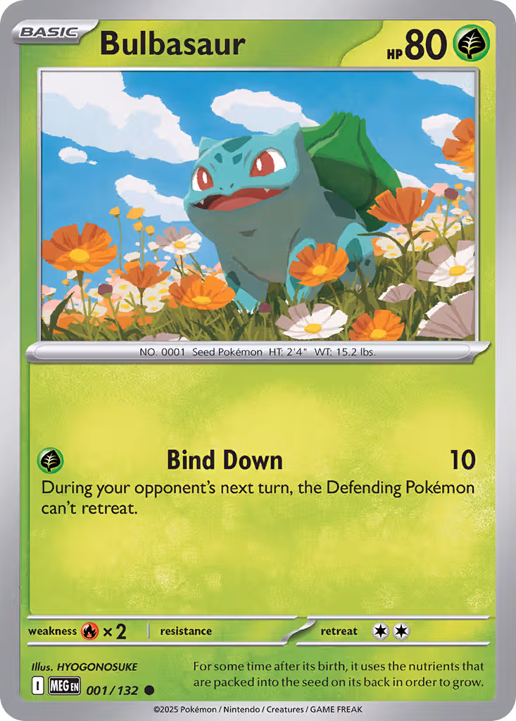 Bulbasaur 1/132 Pokemon card