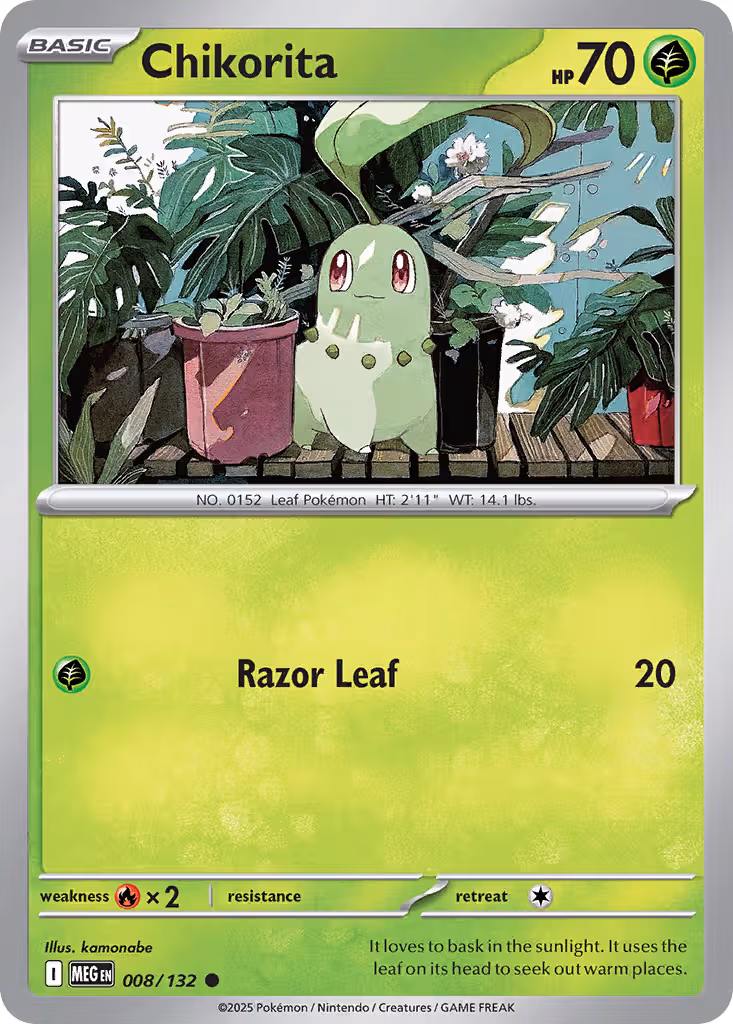 Chikorita 8/132 Pokemon card