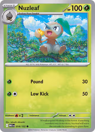 Nuzleaf 14/132 Pokemon card