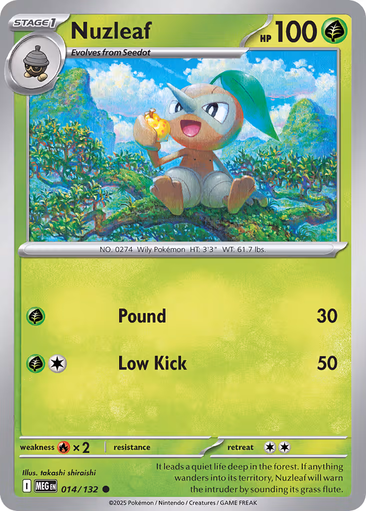 Nuzleaf 14/132 Pokemon card