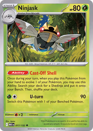 Ninjask 17/132 Pokemon card