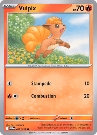 Vulpix 19/132 Pokemon card