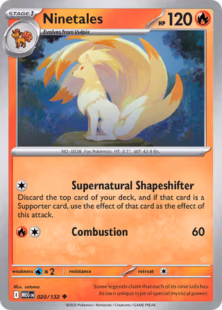 Ninetales 20/132 Pokemon card